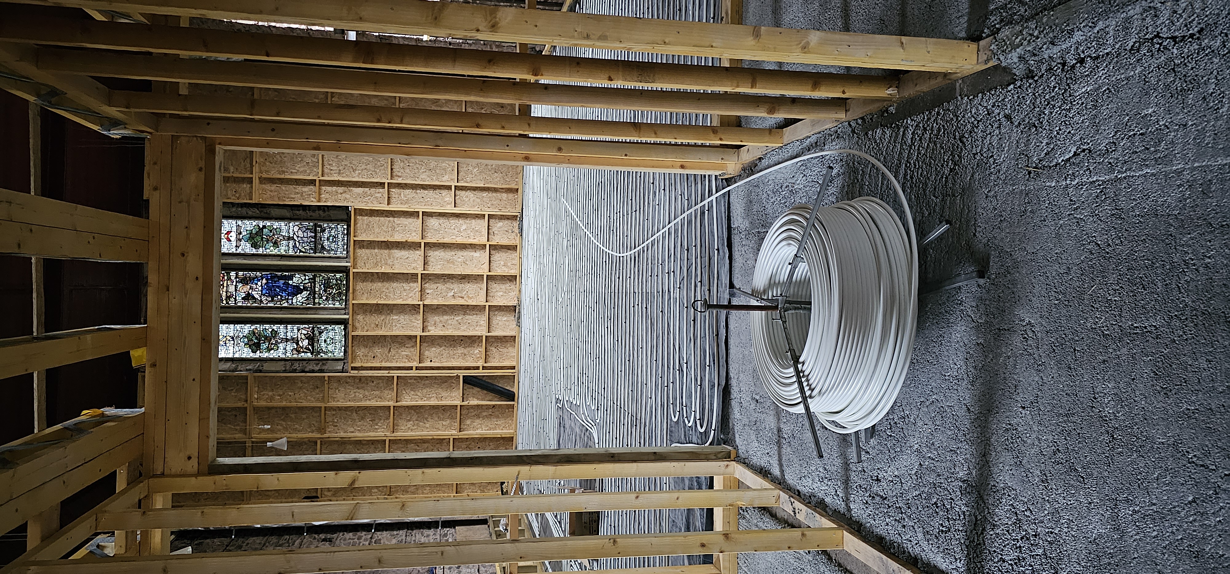 Auld Kirk House — timber framing and underfloor heating during renovation