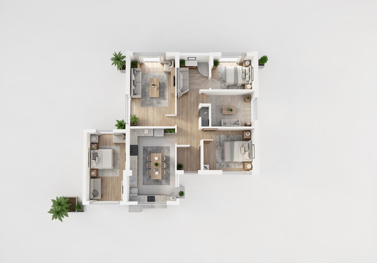 Furnished interior concept visualisation